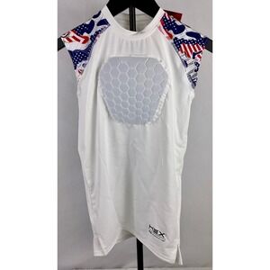 McDavid Hex Sternum Shirt Youth Medium Padded Compression American‎ Flag